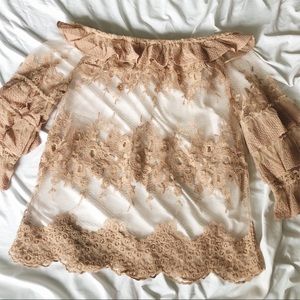 Sheer Lace Off the Shoulder Top - 5 for $25